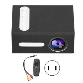 Mini Household Projector Portable LED Home Media Video Player Kid's Theater T300 (Black White )