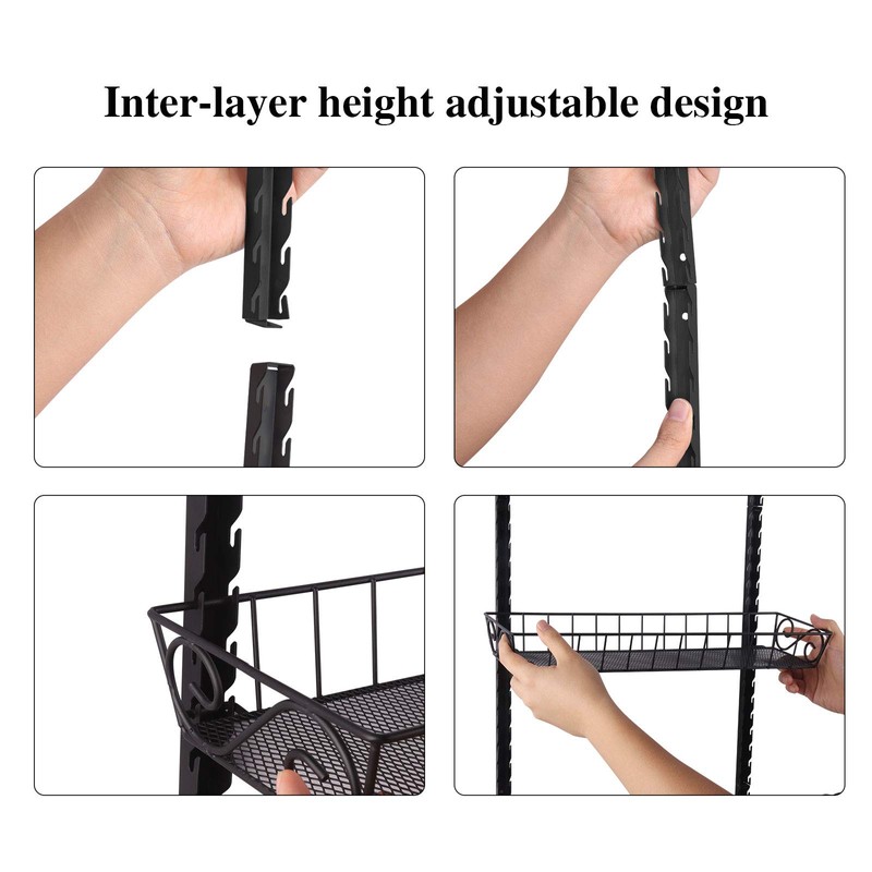 SWOMMOLY Adjustable Wall Mount Spice Rack Organizer, 12-Tier Dual-use (Multi-use)