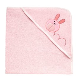 Chicco Soft Foam Hooded Towel with Delicate Embroidery, Fine Materials, 100% Pure Cotton, 0 Months+, Pink, pink