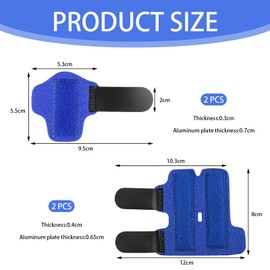 ExcellaElite Finger Splints for Arthritis 4 PCS Adjustable Pinky Splint,Thumb Splint for Trigger Thumb Splints for Broken Finger Knuckle Immobilization （Two models）