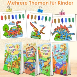 Coloring Book with Watercolours for Toddlers, Water Colouring Book for Children Aged 1 2 3 4, Painting and Crafts Gifts for Drawing (Animal)