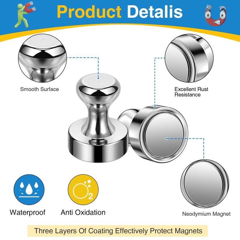 Wzone Strong Neodymium Magnets, 12 x 16 mm, Pack of