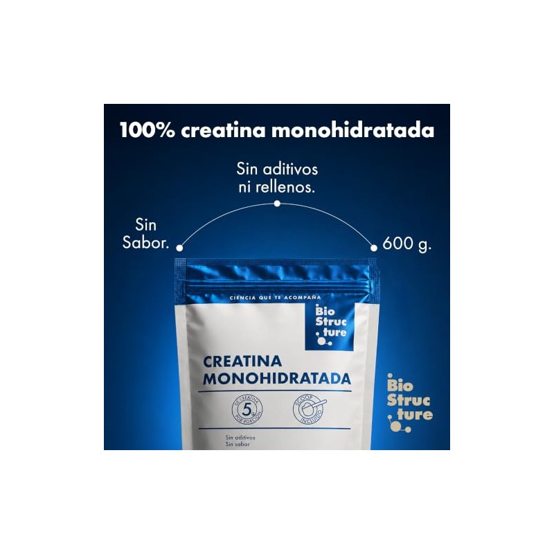 Creatina Monohidratada Sin Sabor 600g Suplemento Alimenticio