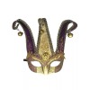 KBW Golden Lion Jester Venetian Masquerade Mask Black Silver Gold,