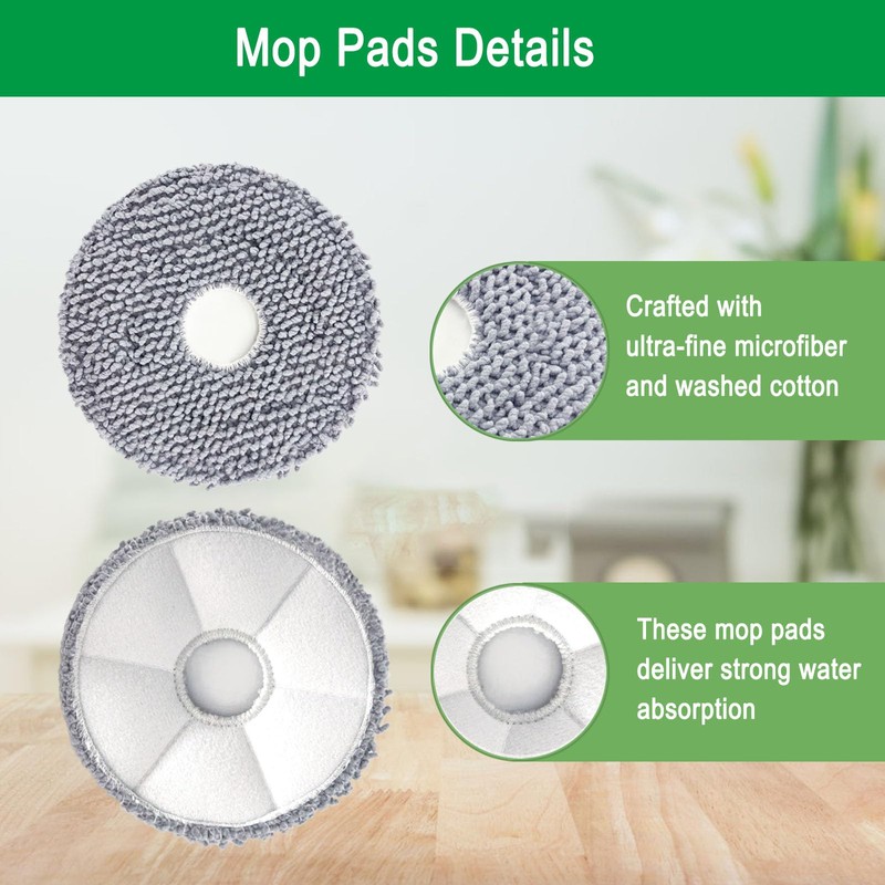 10 Pack Mop Pads for Roborock Qrevo S5V, QV 35A