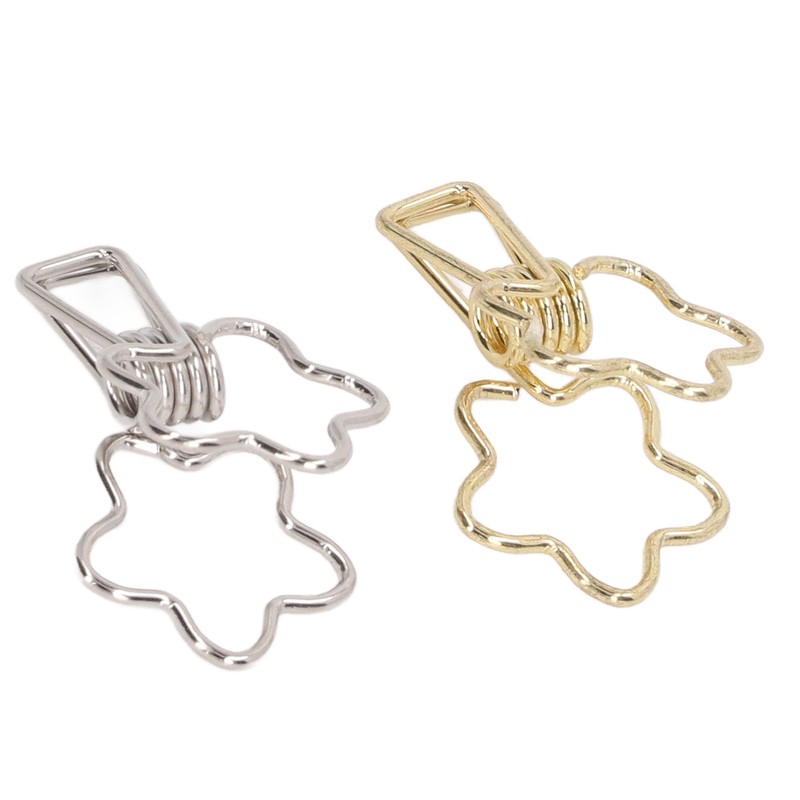 100pcs Binder Clips Gold Silver Flower Shape Metal Hollowed Long