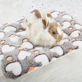 catadog Small Animal Bed Mat, Soft & Warm, Suitable for Guinea Pig, Hamster, Rabbit, Rat and Bearded Dragon (XX-Large(19.7''x15.7''), Heart Brown)