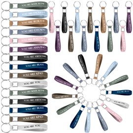 60 pcs Inspirational Quote Key Chains Silicone Motivational Key Chains Employee Appreciation Gifts Teacher Appreciation Gifts(Classic)