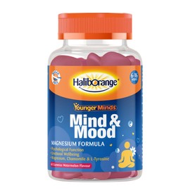 Haliborange YoungerMinds Mind & Mood Gummies for Kids 6–16 | Sugar-Free Daily Supplement with Magnesium, L-Tyrosine, Thiamin & Chamomile | Supports Focus, Calm & Emotional Balance – 60 Gummies