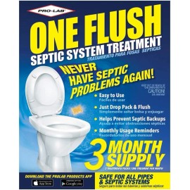 ProLab ONE FLUSH - Septic Tank Treatment Packets, 3-Month Supply of Easy-Flush Bacteria