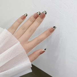 Nail Tip, Color, Gold Foil Seal, Cute, False Nail, Rhinestone Sticker, Stylish, Popular, Nail Parts, Butterfly, Full of Gems, Flesh Nails, Cat Eye, Summer Nail Kit, Popular for Beginners