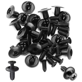 QZKJQDD 8 mm Nylon Car Fasteners Rivet Clips, Car Body Trim Clips, Fender Car Retainer Clips, Plastic Car Retainer Clips, Bumper reinforcement clips, Door Trim Panel Fender Clips (50 PCS)