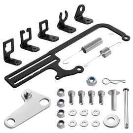 304147 EZ EFI Car Cable Mount Kit, Black Steel Adjustable Carburetor Throttle Cable Mount Bracket, Fit for Automatic Transmission TV Cables & GM 700R4 transfer