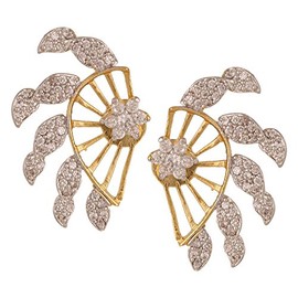 Efulgenz CZ Ear Climber Leaf Ear Crawler Ear Cuff Wrap Earrings for Women and Teen Girls, Valentines Day Gifts for Her, Anniversary Birthday Jewelry for Women Mom Wife Girlfriend, Valentines Jewelry,