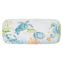 UPware 15 Inch Melamine Rectangle Serving Tray, BPA Free Food Tray (Sea Life Serenade)