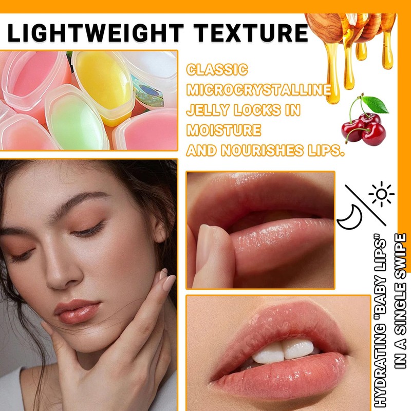 Bee Lip Balm Honey Pot Set, 6PCS Moisturizing Mask for
