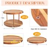 Reallnaive 6 Pcs 11" Acacia Wood Lazy Susan Organizer Set,