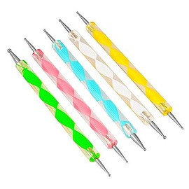 Goliton Nail Art Design Dotting Painting Drawing Polish Brush Pen Dotting Tools Set for Nail Art, Embossing Stylus for Painting (5PCS)