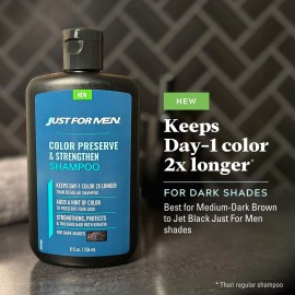 Just For Men Color Preserve & Strengthen Shampoo - 8 oz, Dark Shades