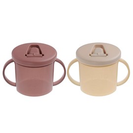 Vital Baby Hydrate Free Flow Cup 200ml 2pk, First Sippy Cup 4m+, Flip-Down Spout, BPA-Free, EarthSmart Biodegradable, Easy-Grip & Dishwasher Safe