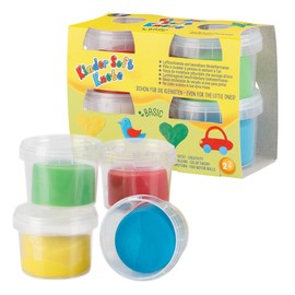 Feuchtmann Kinder Soft KNETE Mini Basic - 4 x 80g weiche Kinderknete, ungiftig, vegan und glutenfrei, lufttrocknende Knetmasse im Knetset für kreatives Spielen (ab 2 Jahren)