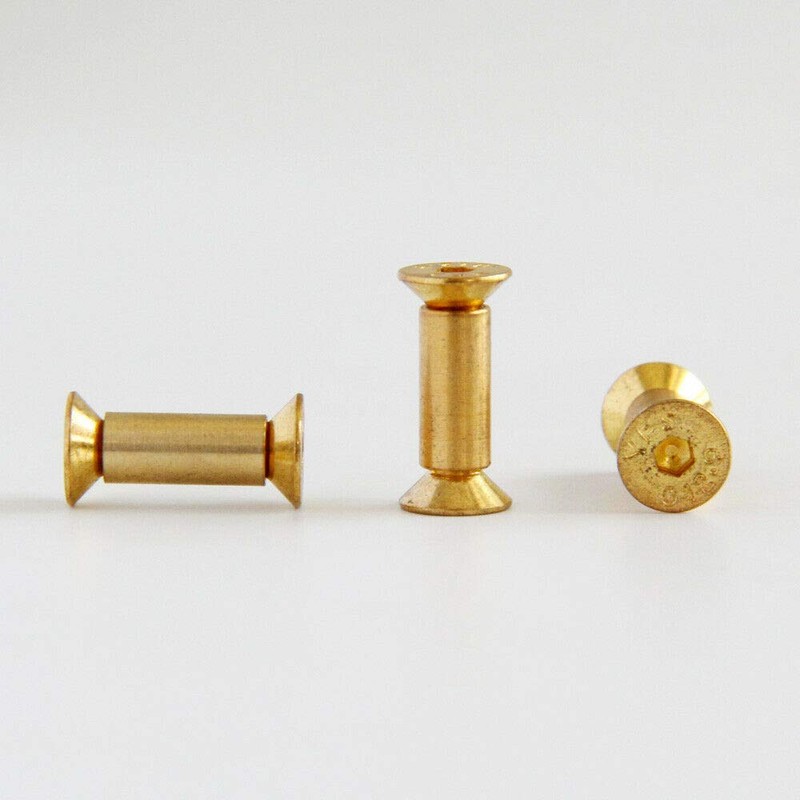 TEAMWILL 10PC Brass Knife Handle Pin Rivets Knife Fasteting Screws