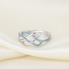 YL Celtic Ring 925 Sterling Silver March Birthstone aquamarine Anniversary