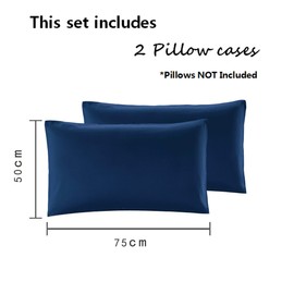 Sonia Moer Super Soft Brushed Microfiber Pillowcases - Non Iron Breathable Hypoallergenic - Navy Blue Set of 2 Pillowcases