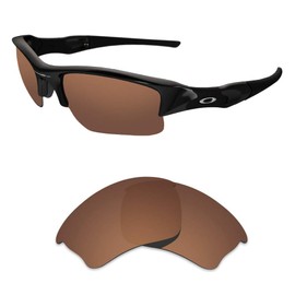 Anti-Peel Replacement Lenses for Oakley Half Jacket XLJ Half-Jacket XLJ Polarized Lenses with Multi Option (Black Polarized Elite, Dark Brown)