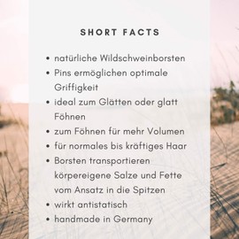 genuine haircare - Care Styler XL - from 20 cm long hair - round brush with boar bristles + pins for straightening and smooth blow drying