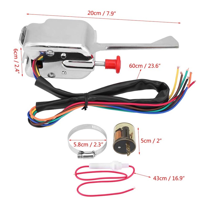 12V Universal Street Hot Rod Turn Switch + Flasher for