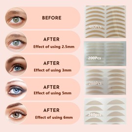 Akliocss 1220PCS Premium Quality Complexion Natural Invisible Single Side Eyelid Tape Stickers Medical-use Fiber Eyelid Lifter Strips, Instant Eye Lift Without Surgery, Perfect for Uneven Mono-Eyelids