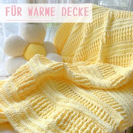 Coopay Chunky Wool for Crochet, 4 x 90 g Thick Wool for Knitting, Thick Yarn, Plush Yarn Wool for Knitting, Soft Wool, Thick Yarn, Fluffy for Blankets, Scarves, Dolls, Plush Wool - Two Red