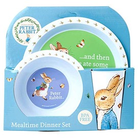 BEATRIX POTTER 3pc Dinner Set: Peter Rabbit