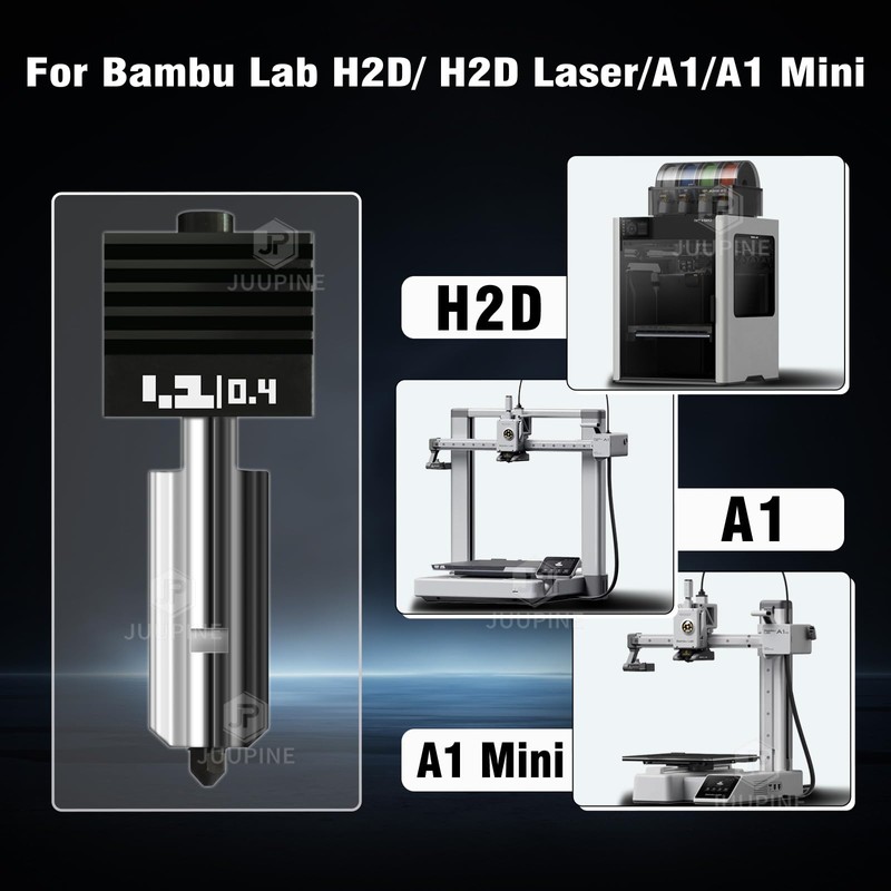 Upgraded for Bambu Lab H2S/H2D Hotend 0.4MM Quick Detachable Nozzle
