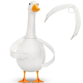 Shinylin 1 Pcs Poseable Goose Wings for 15”- 20" Porch Lawn Goose Outfit Accessories Poseable White Wings for Outdoor Patio Yard Lawn Art Decoration (Flat Edge)