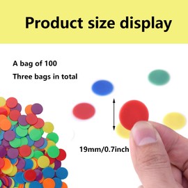 FDRJKN 300 Pcs Counters, Tokens, Tokens for Events, Plastic Counters, Plastic Coins, Coloured Counters, Token, Counters for Maths, Double Sided Counters for Kids Math Counting Education or Games