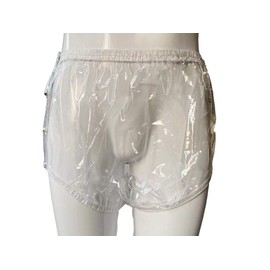 Adult Incontinence Snap-on Plastic Pants 3 Pack (Medium, Glass Clear)