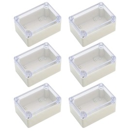 Confezione da 6 custodie elettroniche impermeabili IP65 58 x 83 x 33 mm, copertura trasparente, alloggiamento universale per progetto, scatola di giunzione per interni ed esterni, struttura in