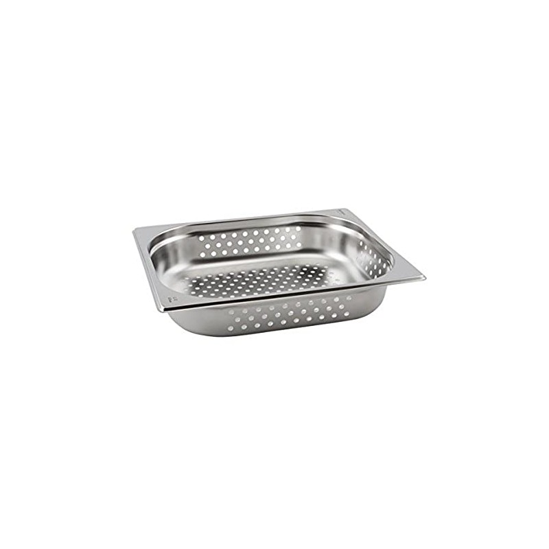 Genware GNP12-100 Perforated Stainless Steel Gastronorm Pan, 1/2 GN, 326