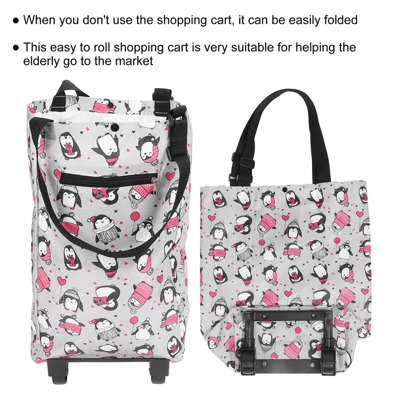 Foldable Shopping Trolley on Wheels,Lightweight Shopping Cart, Shopping Trolley on