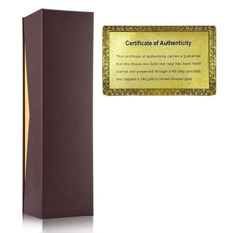 Long Stem Dipped 24k Gold Rose in Gift Box with