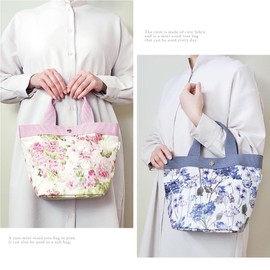 Cyalel Yahata Floral Tote Bag, Small, Women's, Subbag, Mini Tote, Can Also Be Used as Lunch Bag, LC, dreaming rose pink
