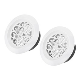 MECCANIXITY Round Air Vent 6 Inch Adjustable Pattern Screen Grille Cover Louver for Bathroom Home Office, Pack of 2