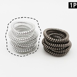 Living Mix Spring Hair Tie Silver / 리빙믹스 스프링머리끈 은색