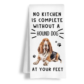 HSIASHENG Funny Hound Dog Hand Towels for Kitchen Home Bathroom Decor, A Kitchen is Not Complete Without A Hound Dish Towel, Dog Lovers Gift, 16×24 Inch