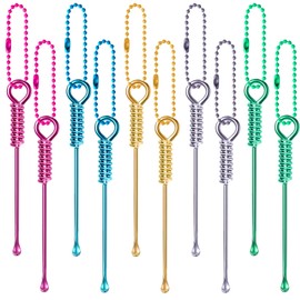 10 Pcs Tiny Spoons for Spices with Metal Chains, 2.8 Inch Mini Spoons Set, Metal Tiny Shovels, Mini Shovel Home Supplies Pendants Necklace for Keys, Jewelry, or DIY Crafts