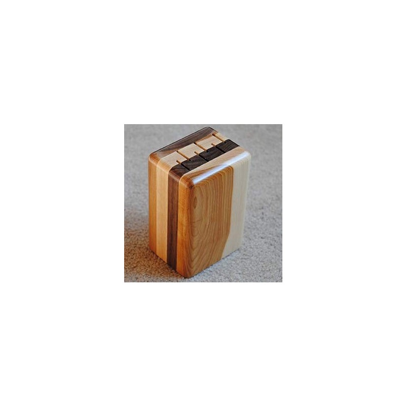 Wisconsinmade Walnut Steak Knife Block with Six Slots, Cherry and