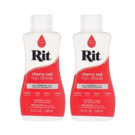 Rit Dye - Líquido multiusos de 8 onzas, ideal para ropa, accesorios, decoración y mucho más, paquete de 2, color rojo cereza