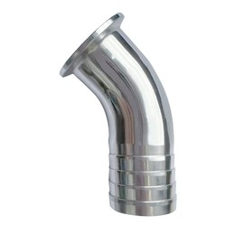 Pysrych 304 Stainless Steel Sanitary Hose Barb Fitting 1.5" Tri Clamp (50.5MM Ferrule) 45 Degree Elbow Tube OD 1.5"